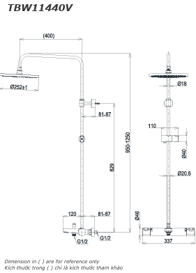 Sen Cây Nhiệt Độ TOTO TBW11440V Bát Tròn Có Xả Xô