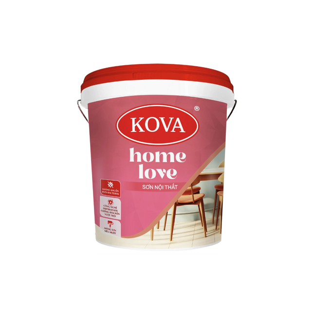 Sơn Nội Thất KOVA Home Love (Mờ - Nền S,T,D,A) Bóng Mờ, Bán Bóng – Nền S, T)
