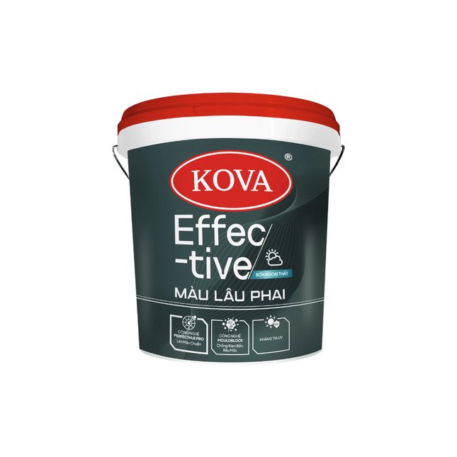 Sơn Ngoại Thất KOVA Effective Màu Lâu Phai (Mờ - Nền S,T)
