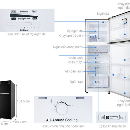 Tủ lạnh Samsung Inverter 236 lít RT22M4032BU/SV