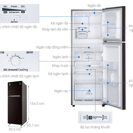 Tủ lạnh Samsung Inverter 236 lít RT22M4032BY/SV