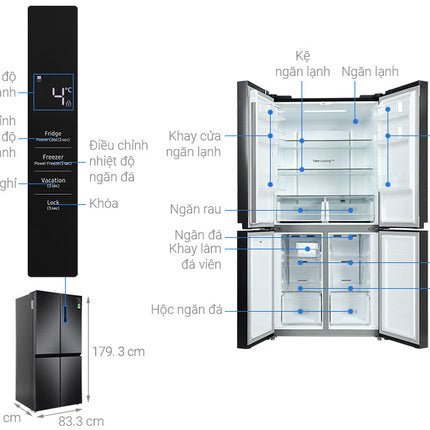 Tủ lạnh Samsung Inverter 488 lít Multi Door RF48A4000B4/SV