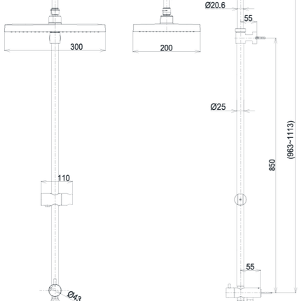 Thân Sen Cây TOTO TBW13040V Tắm Đứng Dòng GB25