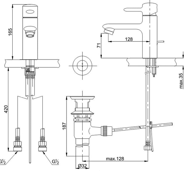 Vòi Gật Gù Nóng Lạnh TOTO DL342 - Vòi lavabo nóng lạnh
