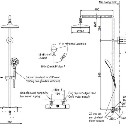 Sen Cây Nhiệt Độ TOTO TBW01404BB 2 Chế Độ