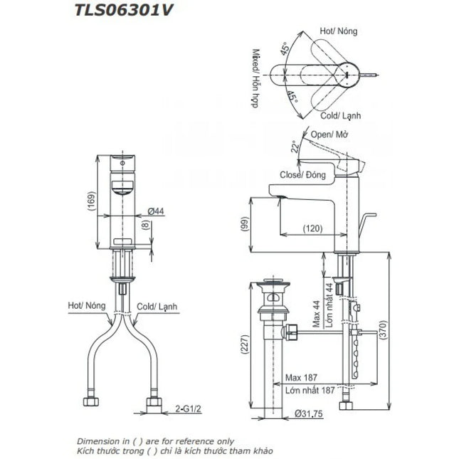Vòi Lavabo TOTO TLS06301V Nóng Lạnh