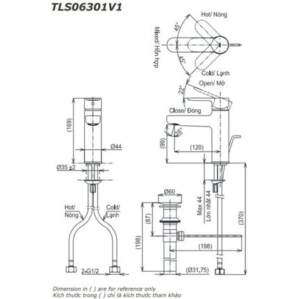 Vòi Lavabo TOTO TLS06301V1 Nóng Lạnh