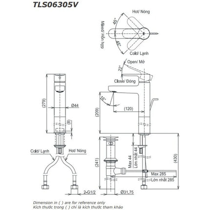 Vòi Lavabo TOTO TLS06305V Nóng Lạnh Cổ Cao