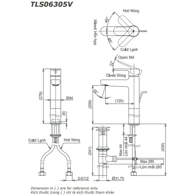 Vòi Lavabo TOTO TLS06305V Nóng Lạnh Cổ Cao