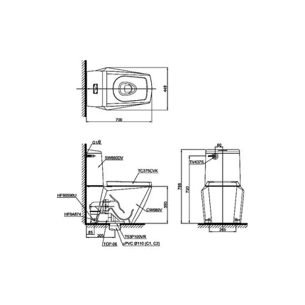 Bàn cầu 2 khối CS680DT4 | Thiết Bị Vệ Sinh TOTO