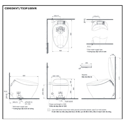 Bồn Cầu Thông Minh Neorest NX TOTO CS903KVT T53P100VR Công Nghệ Actilight
