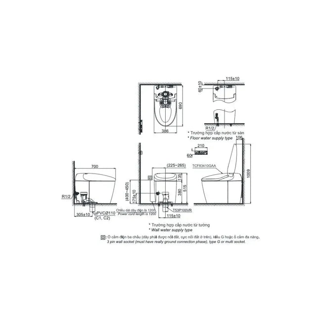 Cs921Vt#Nw1 Tcf83410Gaa#Nw1 T53P100Vr Bàn Cầu Thông Minh Neorest Rs