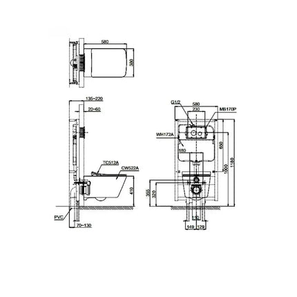 Bàn Cầu Treo Tường CW542ME5UNW1 TC513A | Thiết Bị Vệ Sinh TOTO