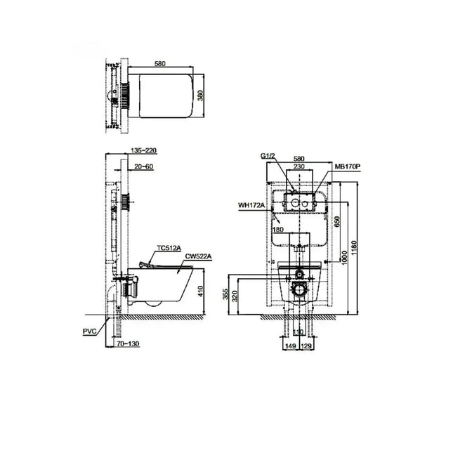 Bàn Cầu Treo Tường CW542ME5UNW1 TC513A | Thiết Bị Vệ Sinh TOTO