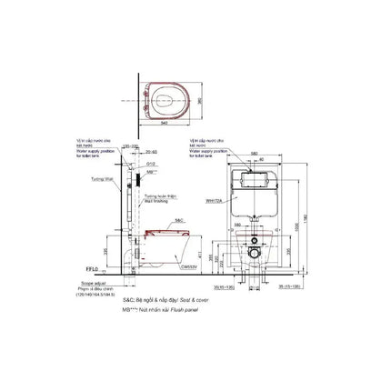 Bàn Cầu Treo Tường CW553#XW TCF34320GAA#NW1 WH172A | Thiết Bị Vệ Sinh …
