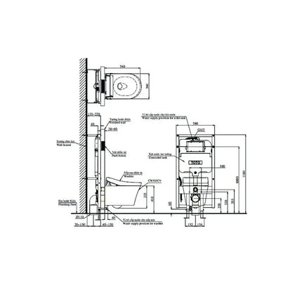 Bàn Cầu Treo Tường CW553C#XW TCF34570GAA#NW1 WH172AAT TCA502 | Thiết B…
