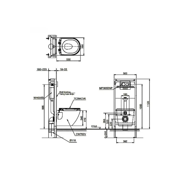 Cw762#Xw Tc384Cvk#W Bàn Cầu Treo Tường