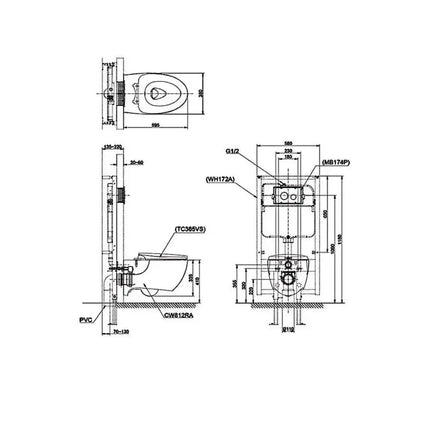 Bàn cầu treo tường CW812RA#W TCF24410AAA#NW1 | Thiết Bị Vệ Sinh TOTO