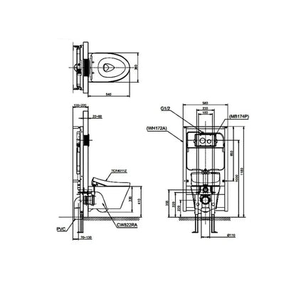 Bàn cầu treo tường CW822RA#W TCF4911Z#NW1 | Thiết Bị Vệ Sinh TOTO