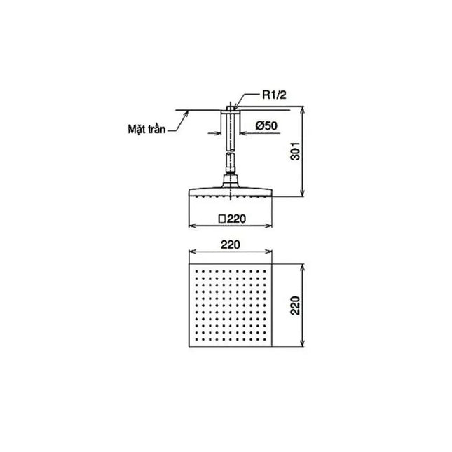 Bát sen gắn trần DB144-1CR | Thiết Bị Vệ Sinh TOTO