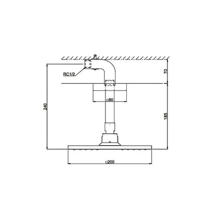 Bát sen gắn trần DBX115-1CAM | Thiết Bị Vệ Sinh TOTO