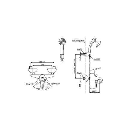 Dgm301Cfns Sen Tắm Gắn Tường