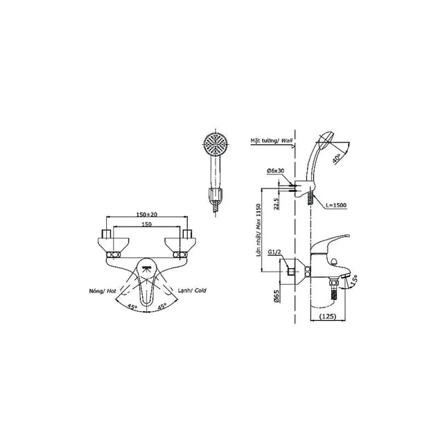 Dgm301Cfns Sen Tắm Gắn Tường