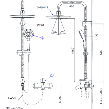 Bộ Sen Cây Nóng Lạnh TOTO DM907CS TBS02302V TBW07009A