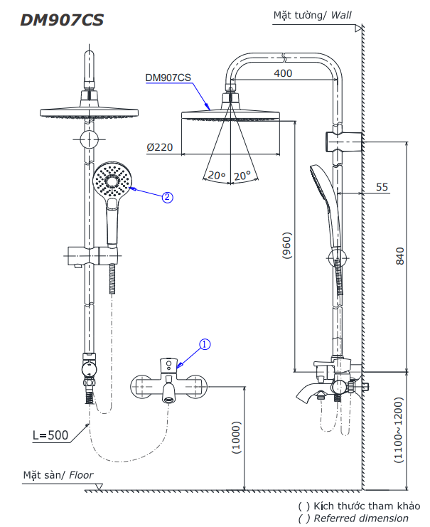 Bộ Sen Cây Nóng Lạnh TOTO DM907CS TBS02302V TBW07009A