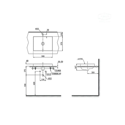L1715#W Lavabo Đặt Trên Bàn