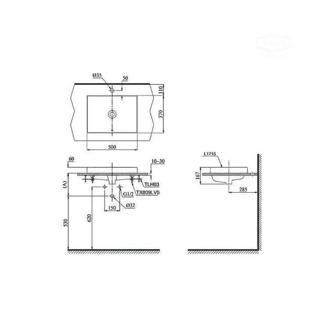 L1715#W Lavabo Đặt Trên Bàn