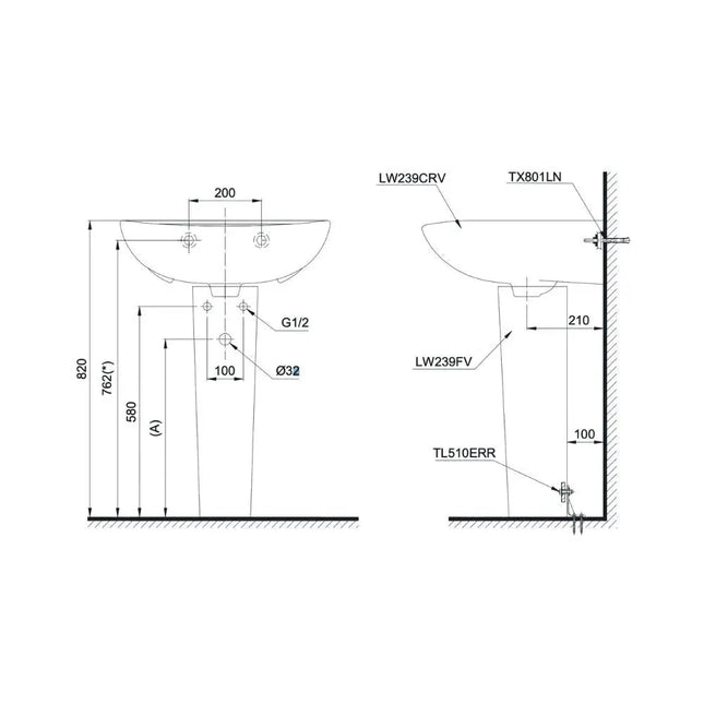 Chân dài L239FR#W | Thiết Bị Vệ Sinh TOTO