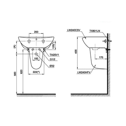 Chân treo L240HF#W | Thiết Bị Vệ Sinh TOTO