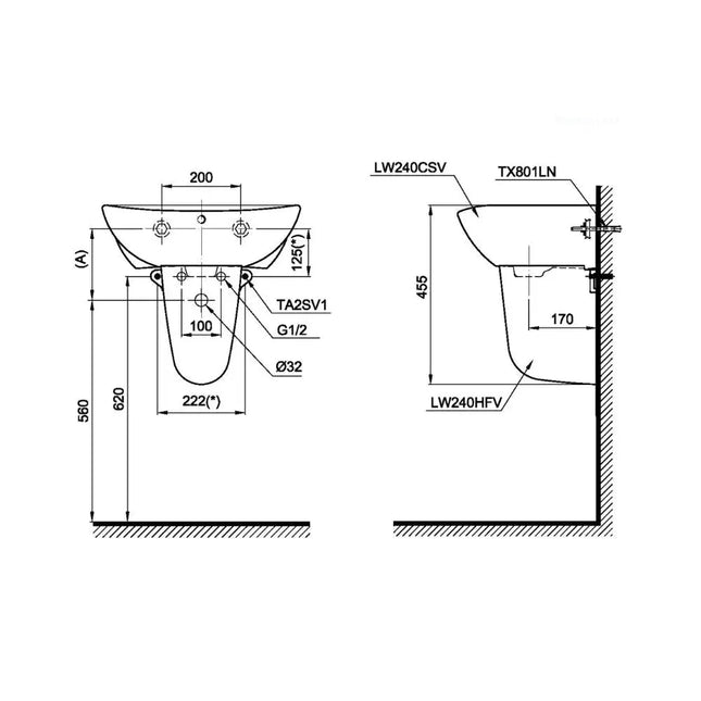 Chân treo L240HF#W | Thiết Bị Vệ Sinh TOTO