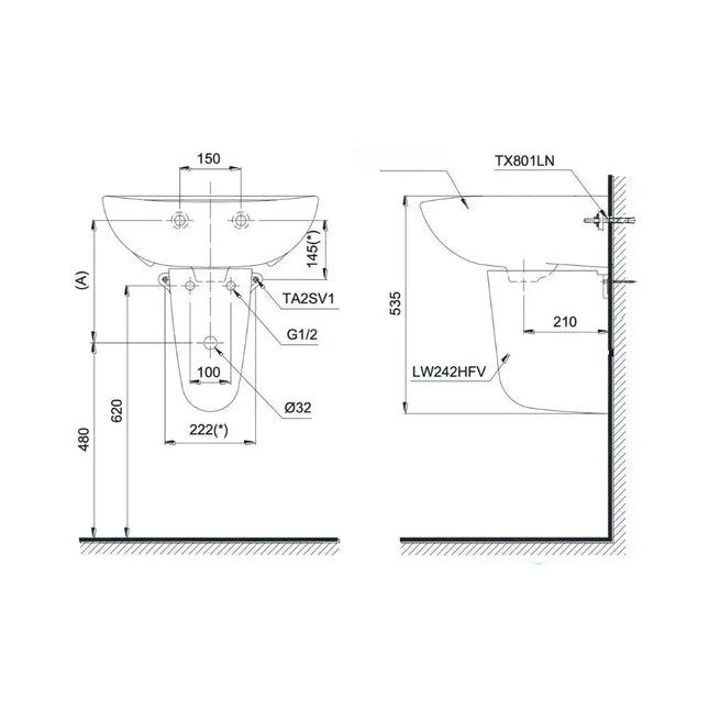 Chân treo L242HF#W | Thiết Bị Vệ Sinh TOTO