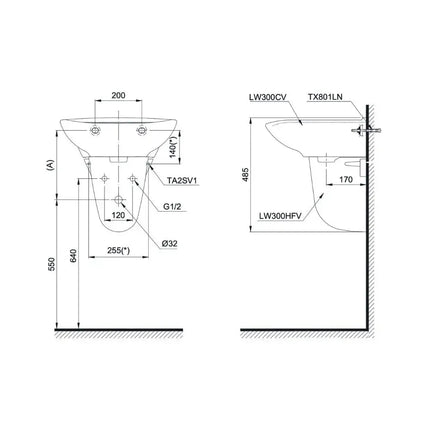 Chân treo L300HF#W | Thiết Bị Vệ Sinh TOTO