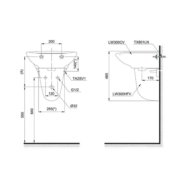 Chân treo L300HF#W | Thiết Bị Vệ Sinh TOTO