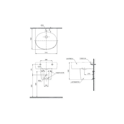 Lht766Cr#Xw Lavabo Treo Tường
