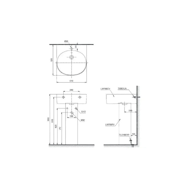 Lpt766C#Xw Lavabo Treo Tường