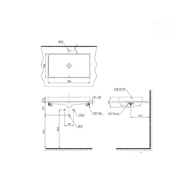 Lt1717#Xw Lavabo Đặt Trên Bàn