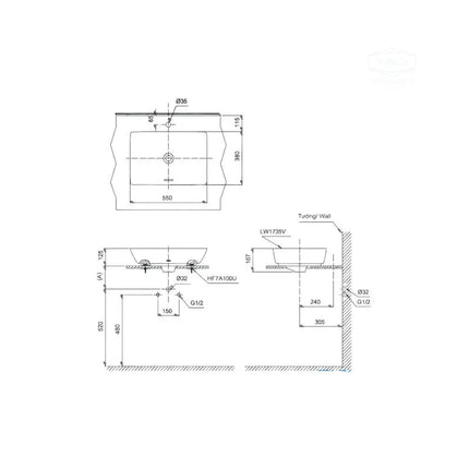 Lt1735#Xw Lavabo Đặt Trên Bàn