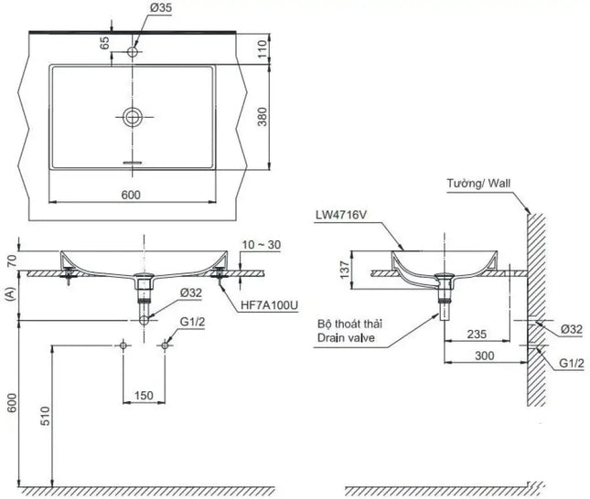 Lt4716G17#Xw Lavabo Đặt Trên Bàn