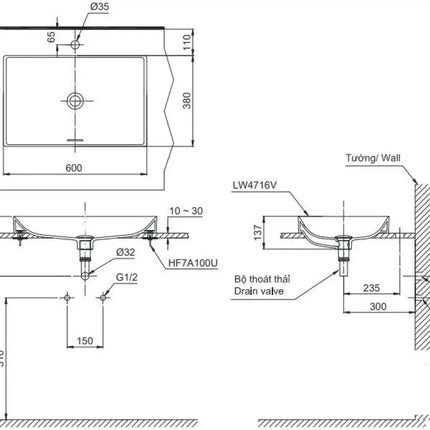 Lt4716G17#Xw Lavabo Đặt Trên Bàn