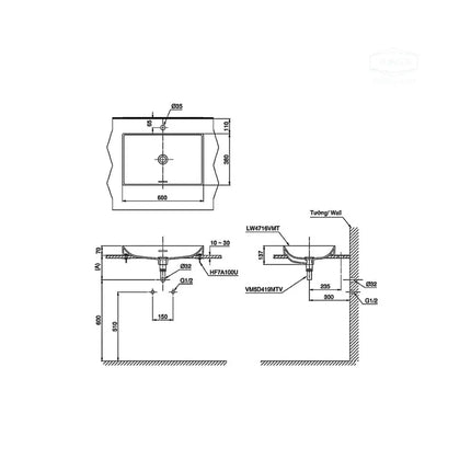 Lt4716Mtg19#Cmw Lavabo Đặt Trên Bàn