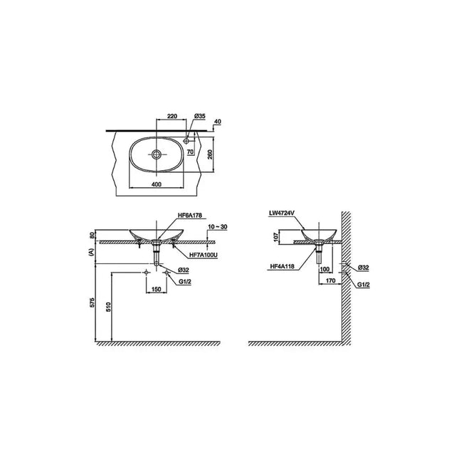 Lt4724Mt#Cmw Lavabo Đặt Trên Bàn