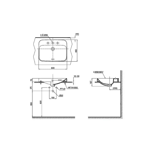 Lt5616#Xw Lavabo Đặt Trên Bàn