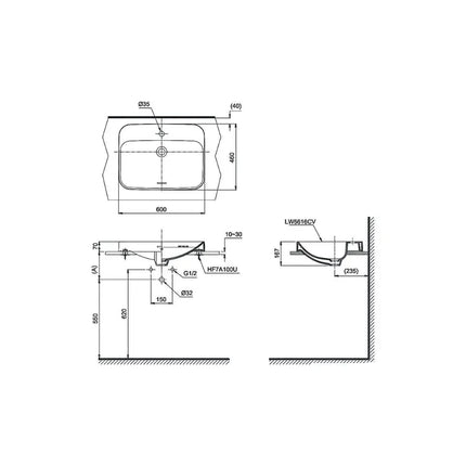 Lt5616C#Xw Lavabo Đặt Trên Bàn