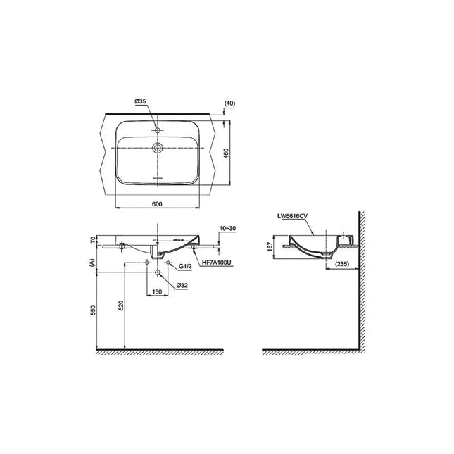Lt5616C#Xw Lavabo Đặt Trên Bàn