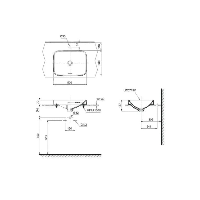 Lt5715#Xw Lavabo Đặt Trên Bàn