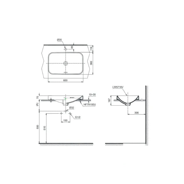 Lt5716#Xw Lavabo Đặt Trên Bàn